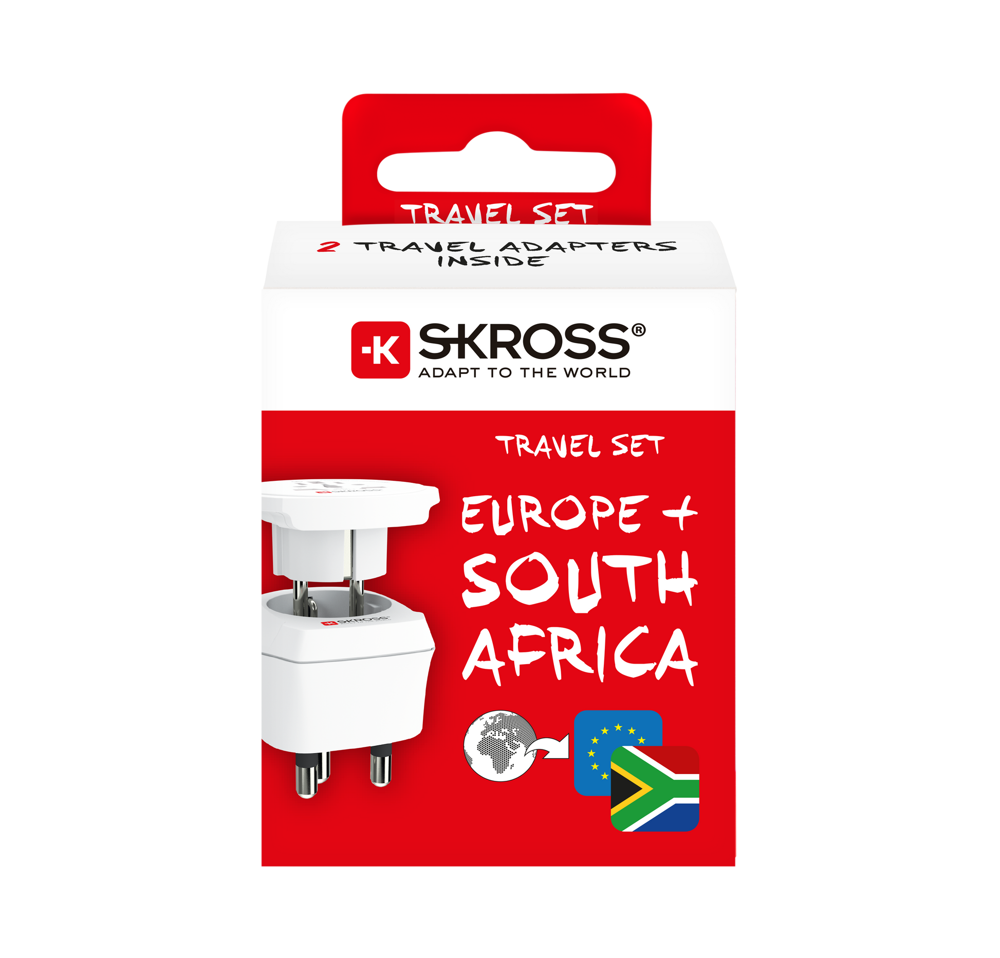 SKROSS - Reseadapter Combo Världen till Sydafrika + Europa Jordad - Travels And Bags