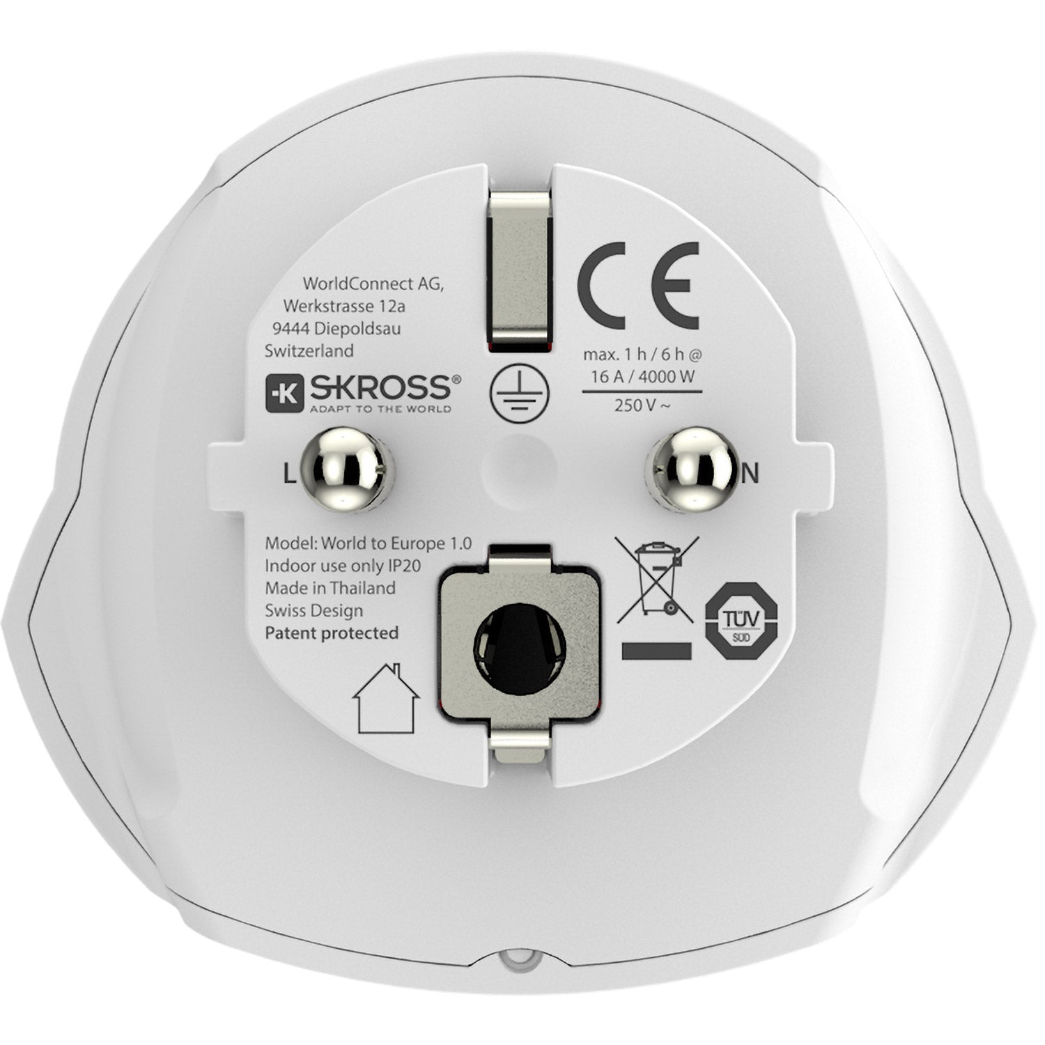 SKROSS - Reseadapter Världen till Europa Jordad - Travels And Bags