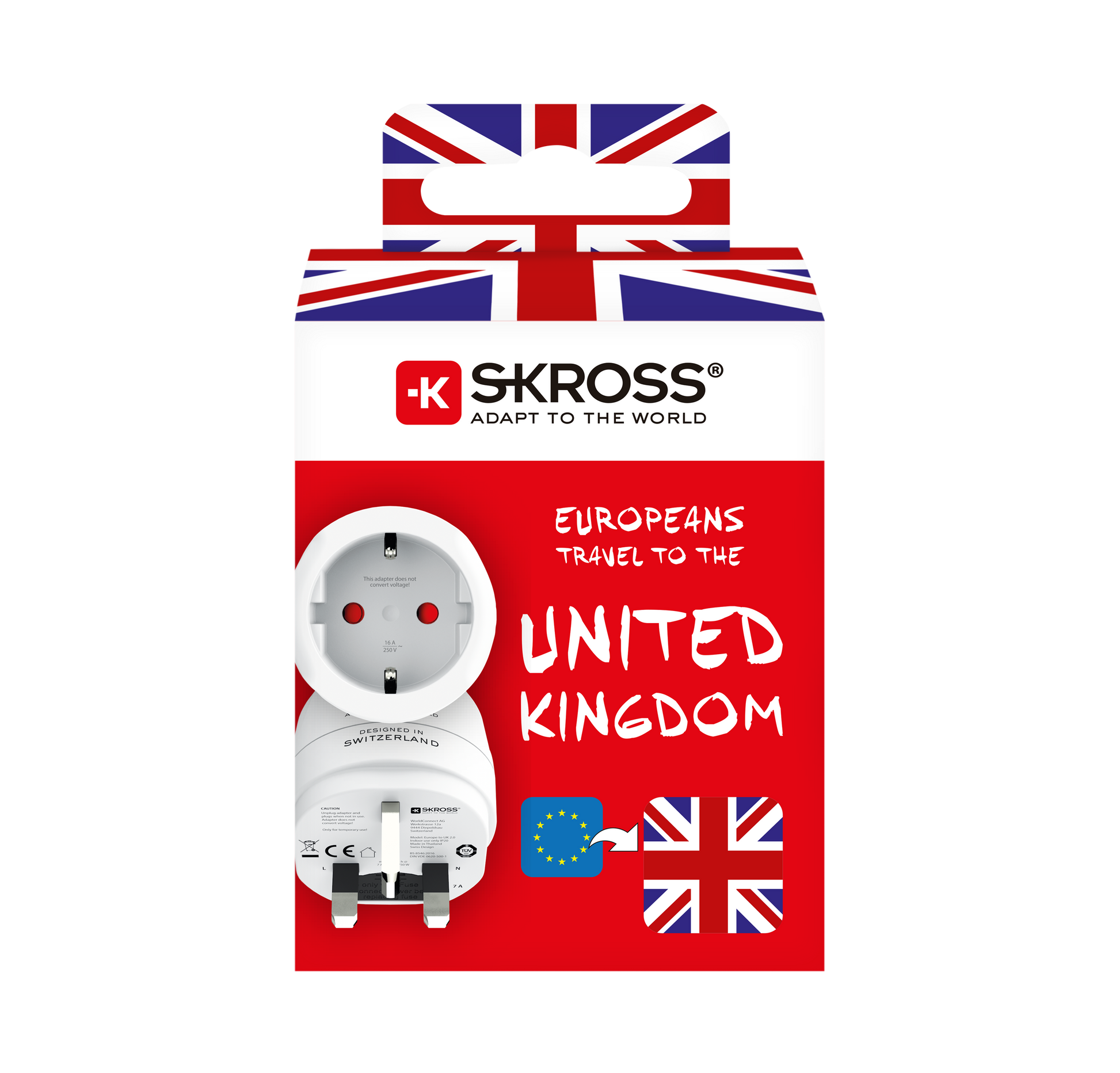 SKROSS - Reseadapter Europa till UK m.fl. Jordad - Travels And Bags