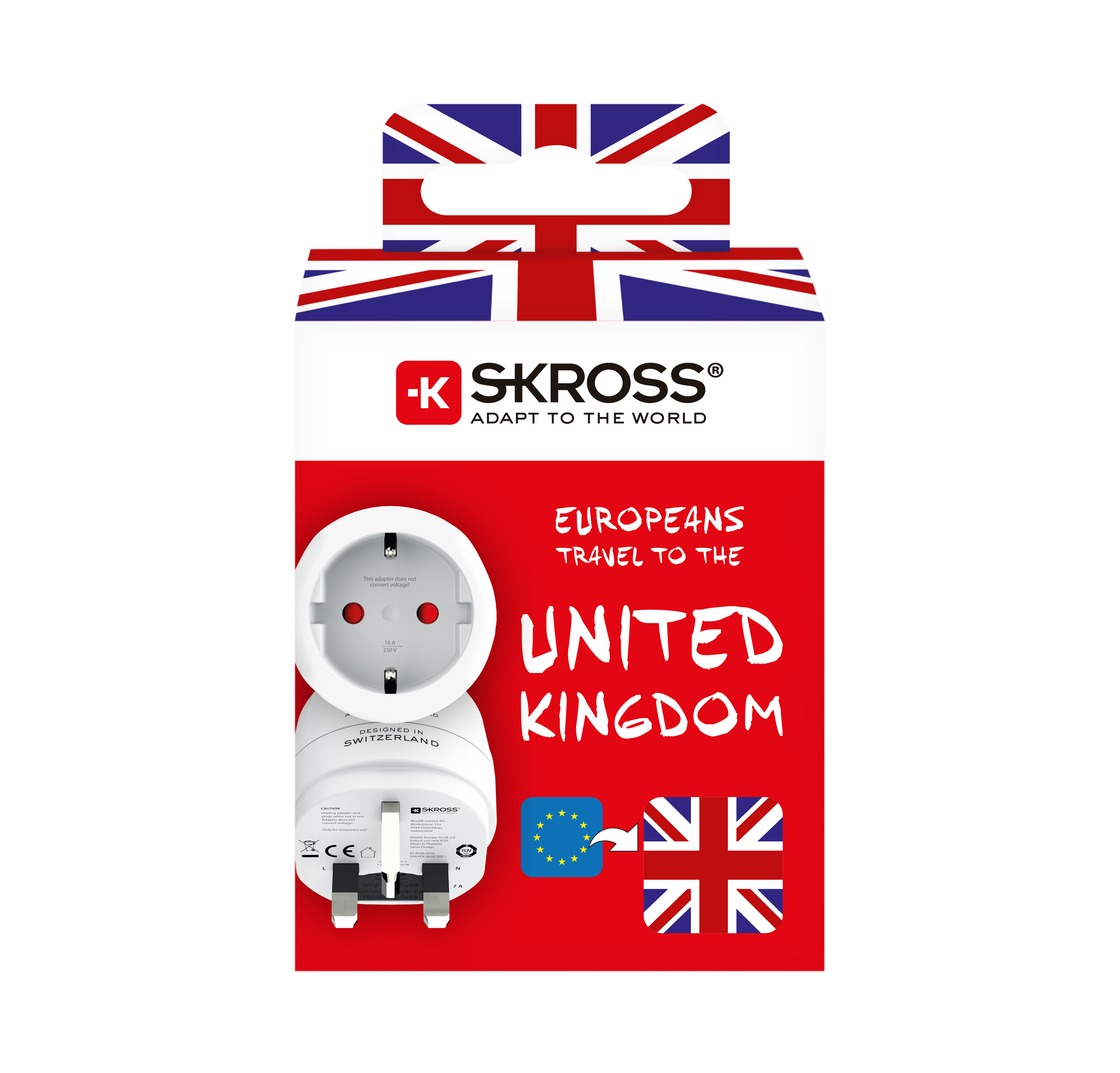 SKROSS - Reseadapter Europa till UK m.fl. Jordad - Travels And Bags