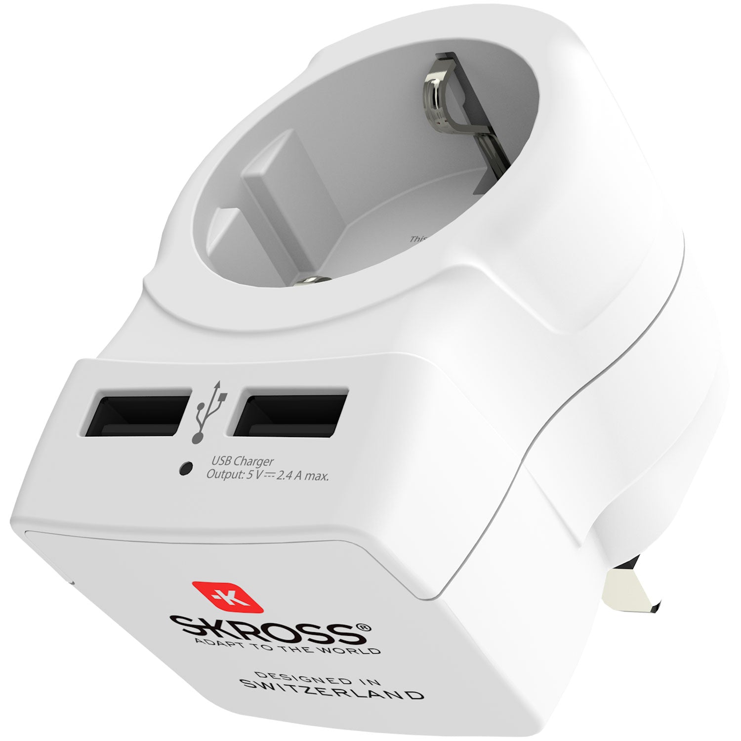 SKROSS - Reseadapter Europa till UK m.fl. 2xUSB-A 12W Jordad - Travels And Bags