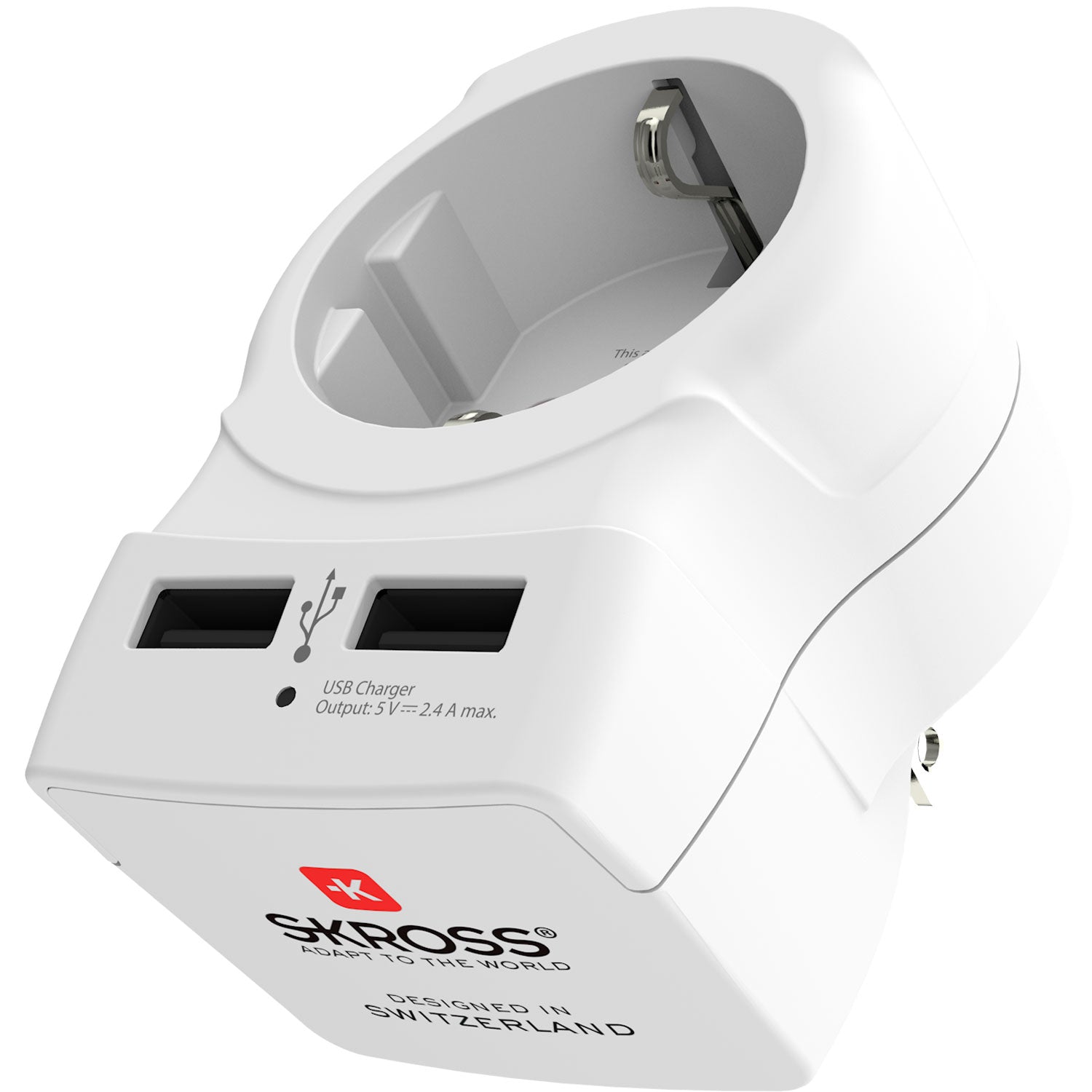 SKROSS - Reseadapter Europa till USA m.fl.2xUSB-A 12W Jordad - Travels And Bags