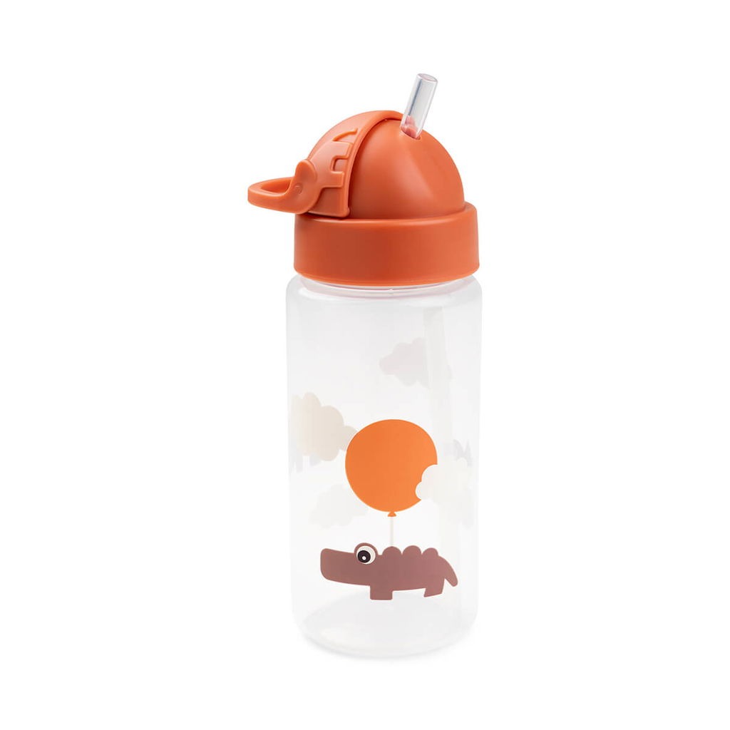 Done By Deer Vattenflaska Med Sugrör - Happy Clouds Orange Done By Deer