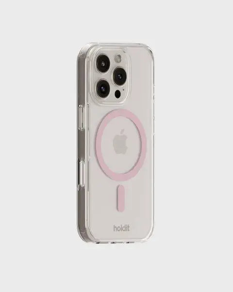 Holdit Telefonskal MagSafe iPhone 16 Pro - Transparent/Rosa - Travels And Bags