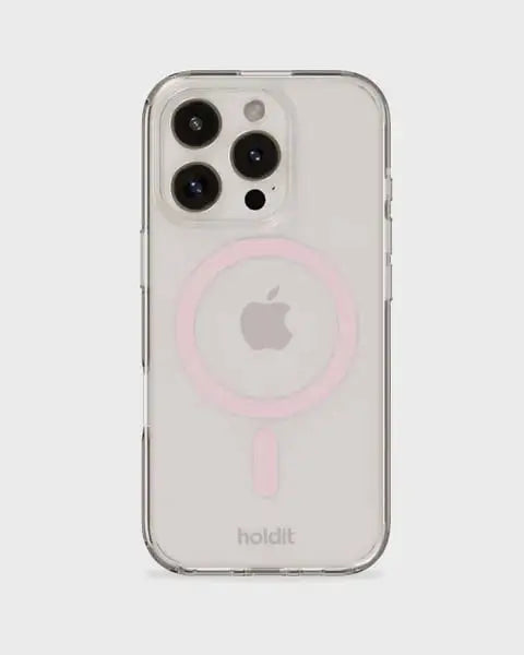 Holdit Telefonskal MagSafe iPhone 16 Pro - Transparent/Rosa - Travels And Bags