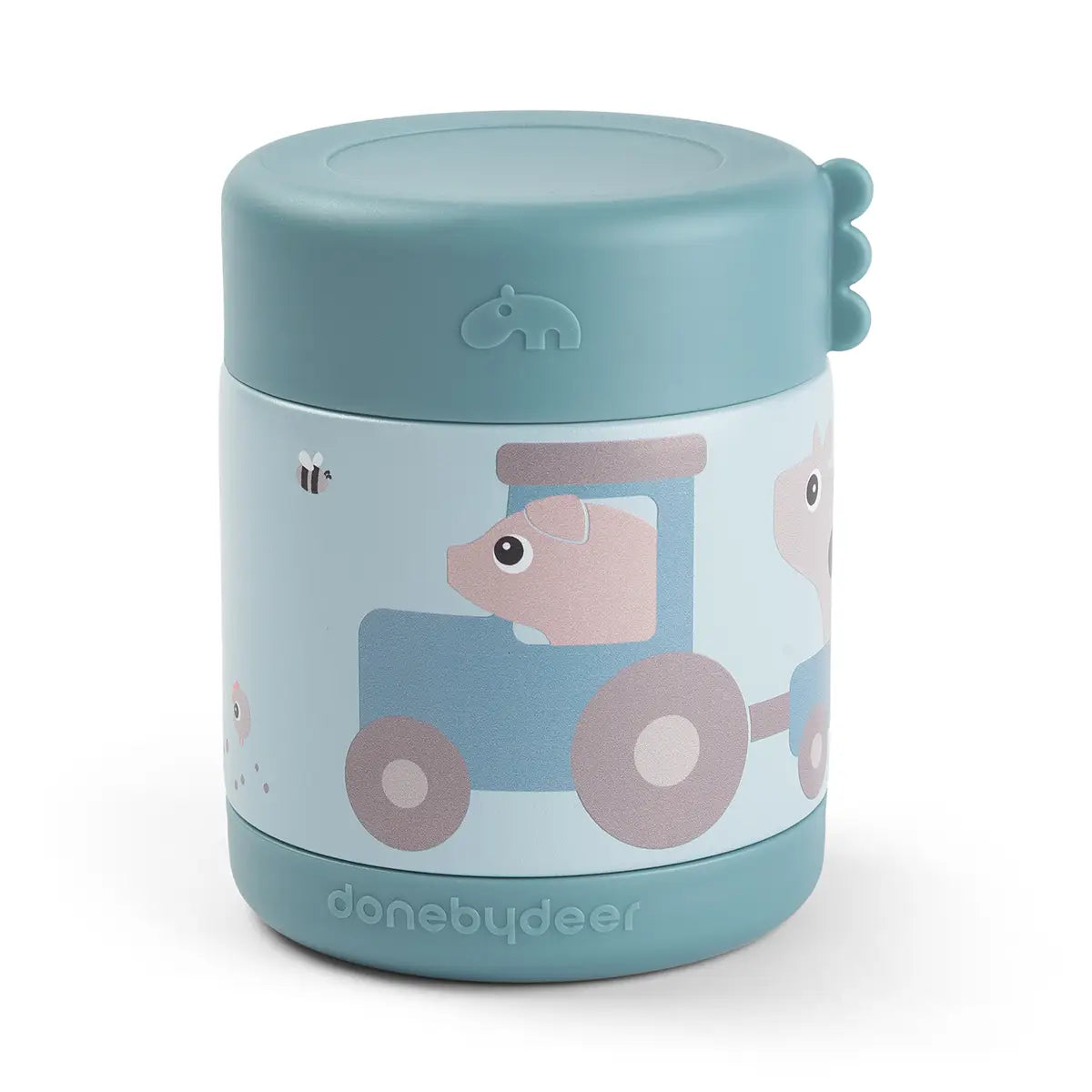 Done by Deer Insulated food jar Tiny farm Blå - 300 ml