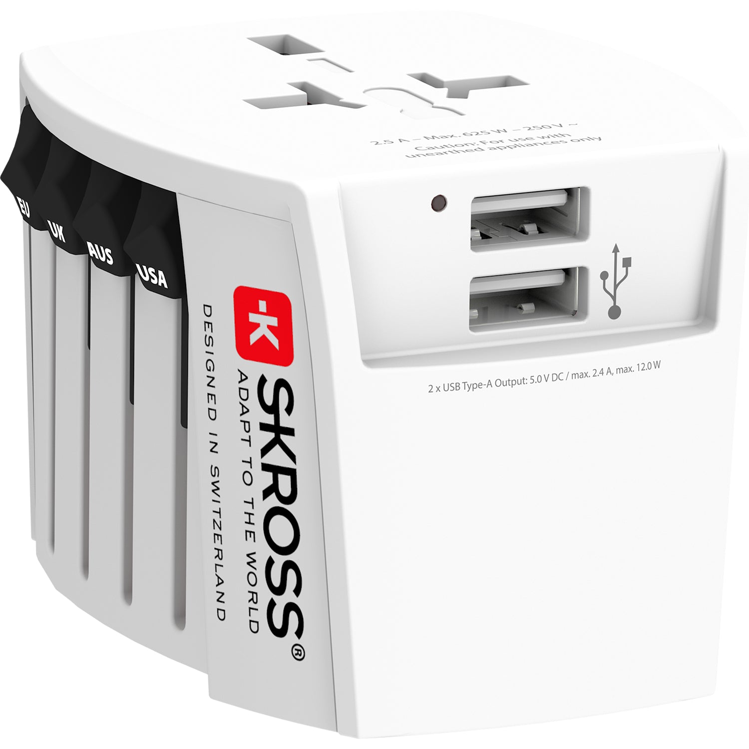 SKROSS - Världsreseadapter MUV USB 12W Ojordad - Travels And Bags