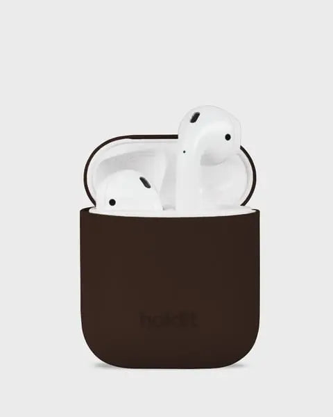 Holdit Airpodsfodral Silicone AirPods 1&2 - Mörkbrun - Travels And Bags
