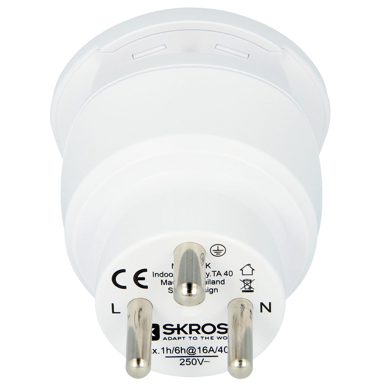 SKROSS - Reseadapter Combo Världen till Danmark + Europa Jordad - Travels And Bags