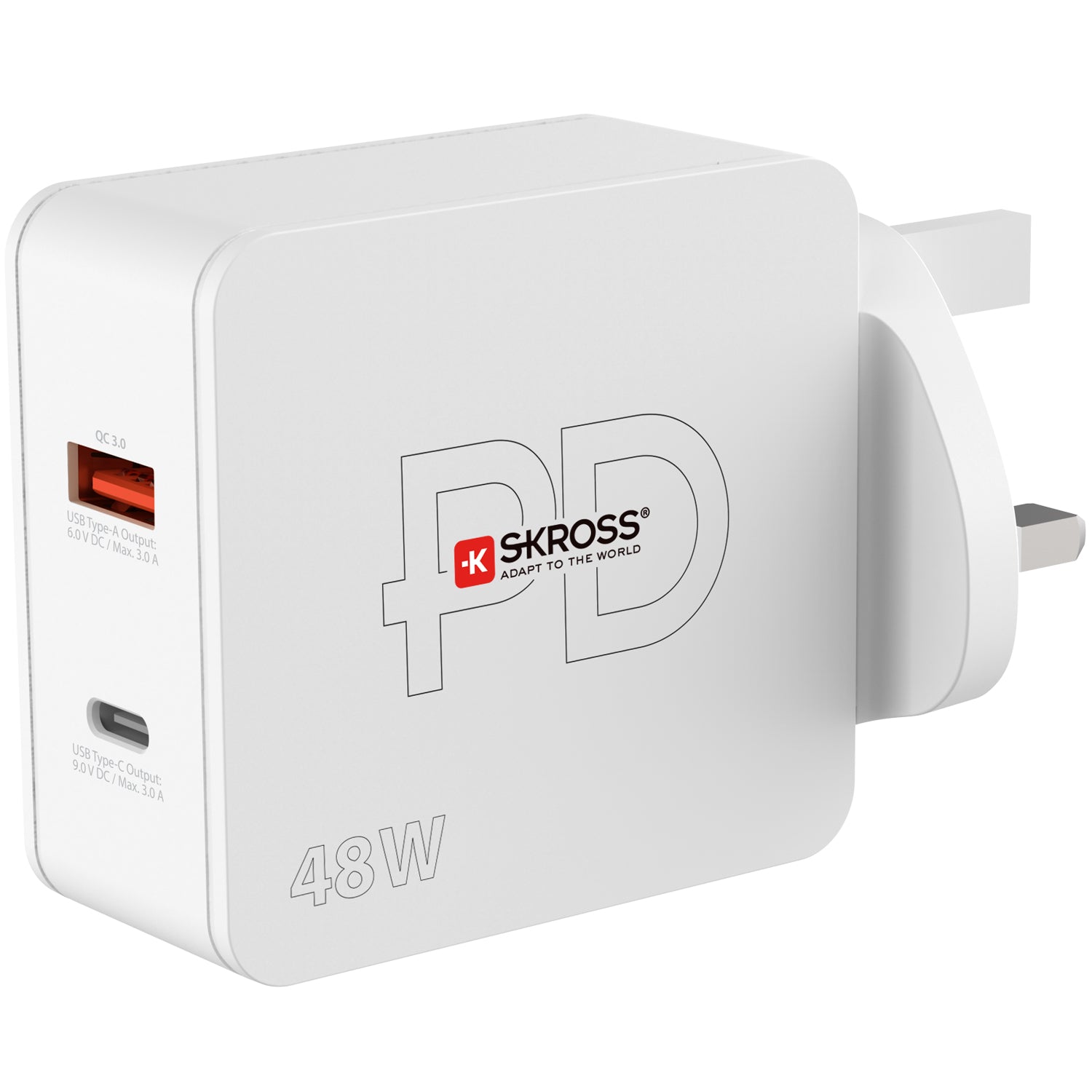SKROSS - Multipower 2 Pro+ UK 1xUSB-C PD 1xUSB-A 48W - Travels And Bags