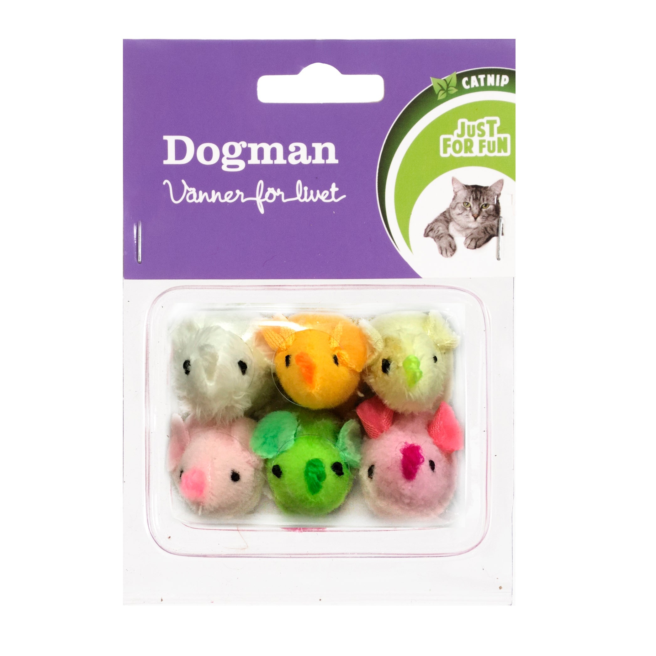 Dogman Kattleksak Möss Med Kattmynta 6p Flerfärgad 5cm