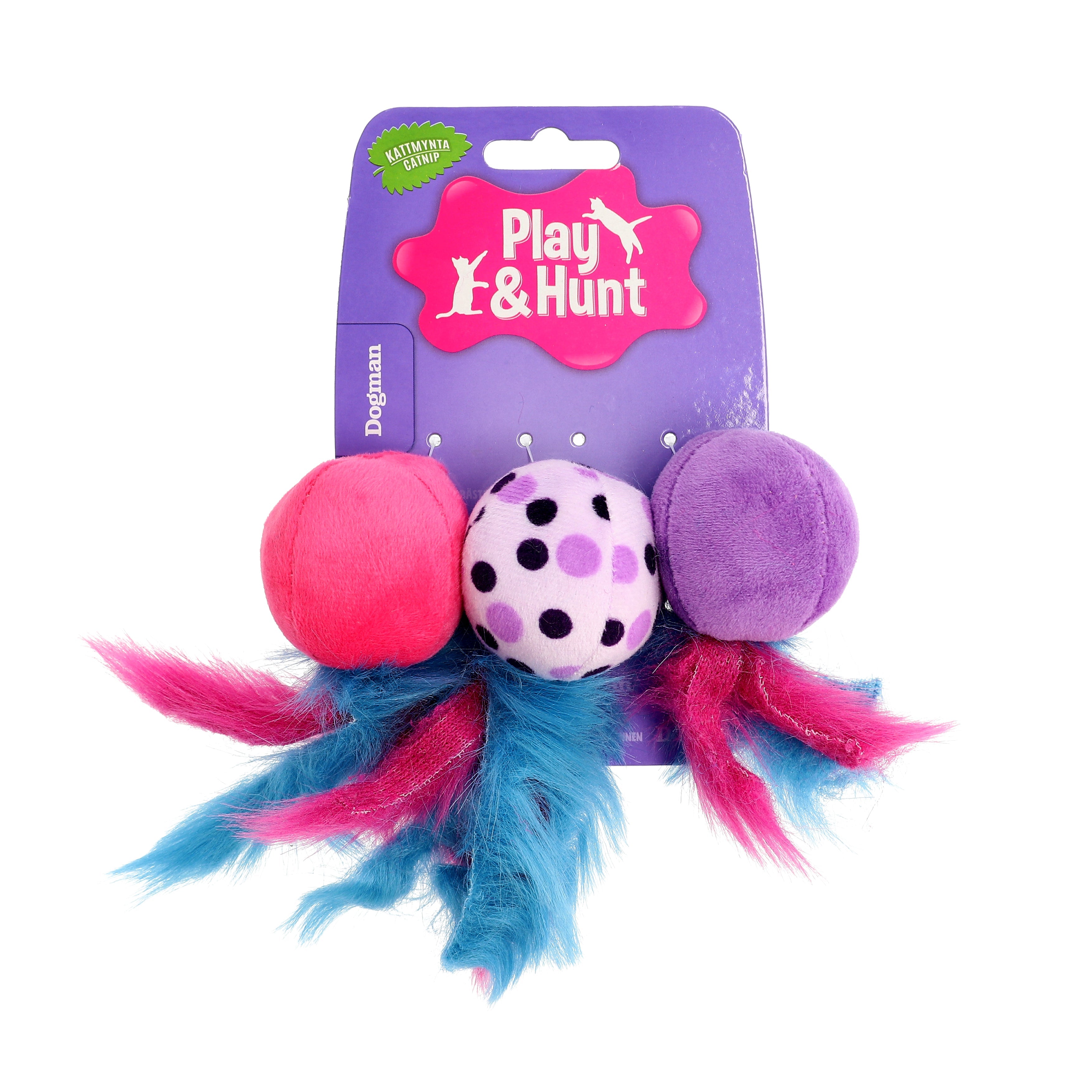 Dogman Kattleksak Fjäderbollar 3p Rosa 5cm