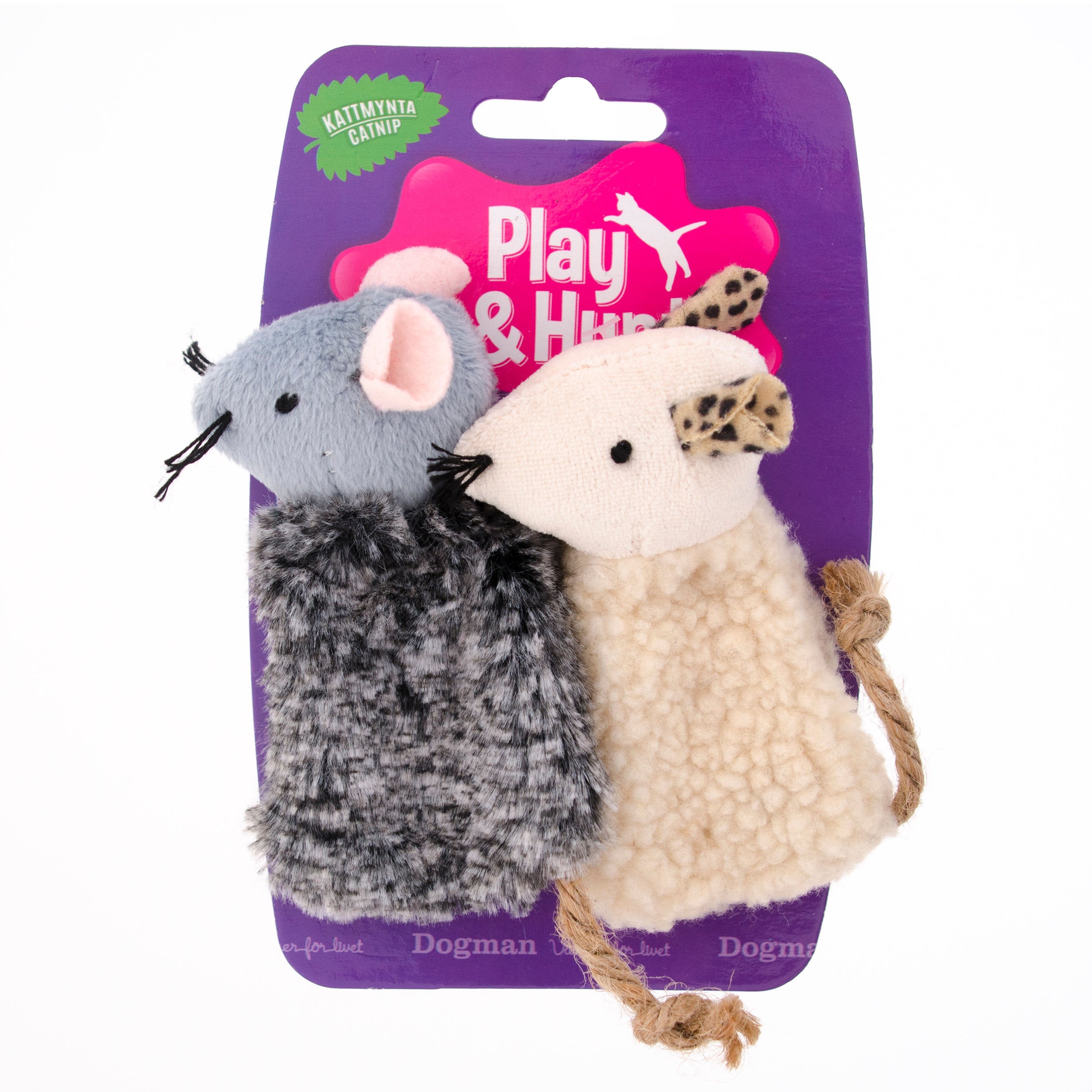 Dogman Kattleksak Möss Med Repsvans 2p Flerfärgad 6cm