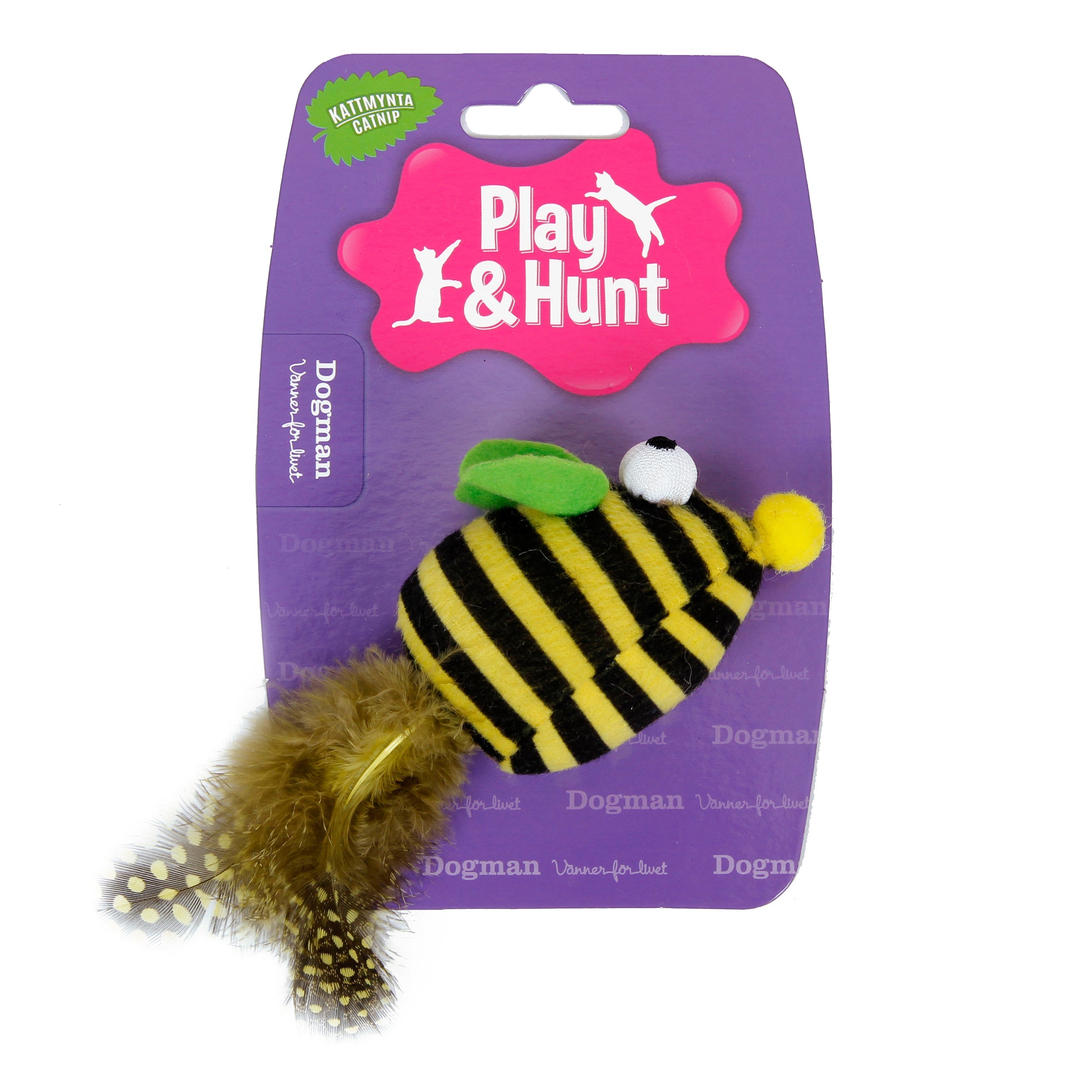 Dogman Kattleksak Mus Med Kattmynta Gul 14cm