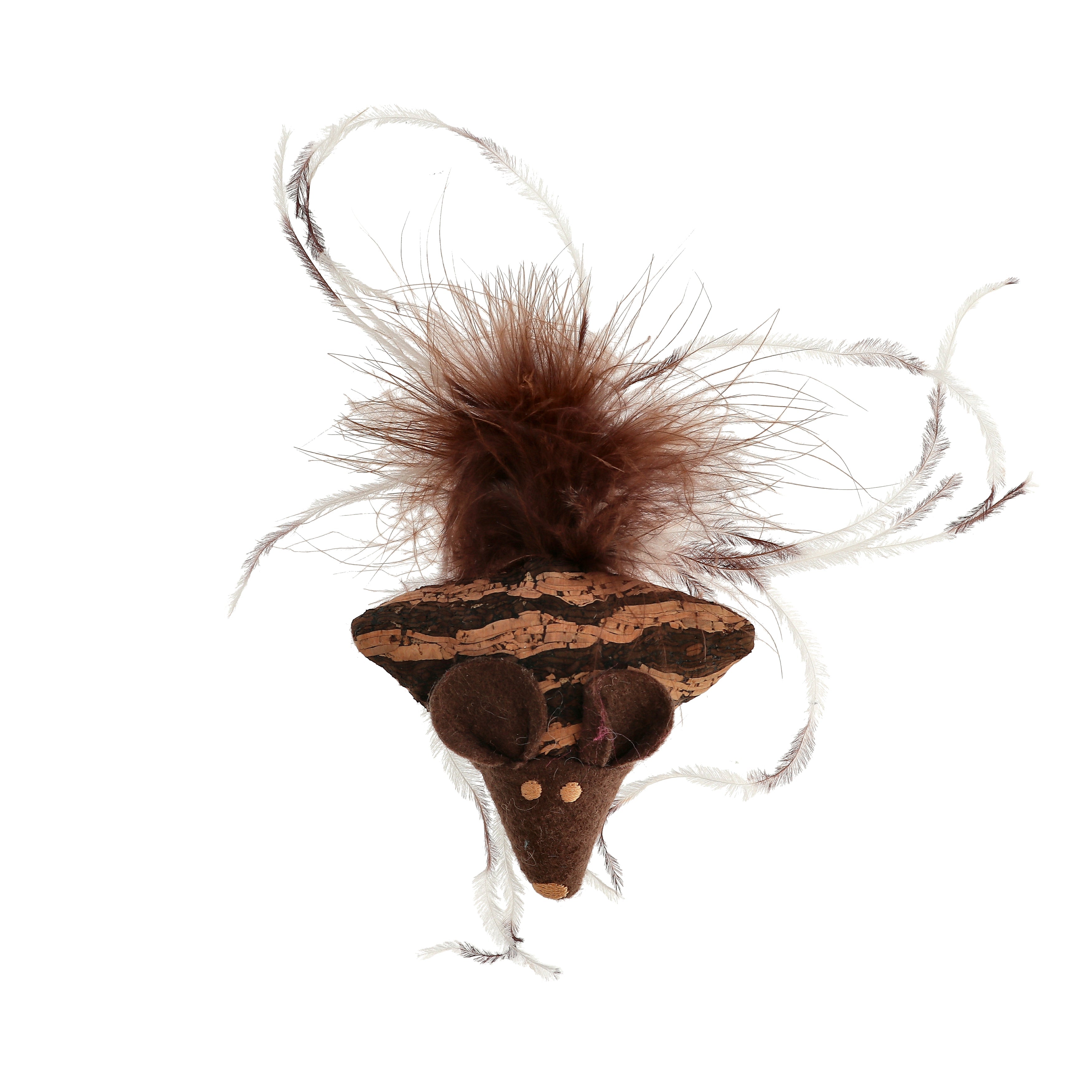 Dogman Kattleksak Natural Mus Med Fjäder Brun 2cm