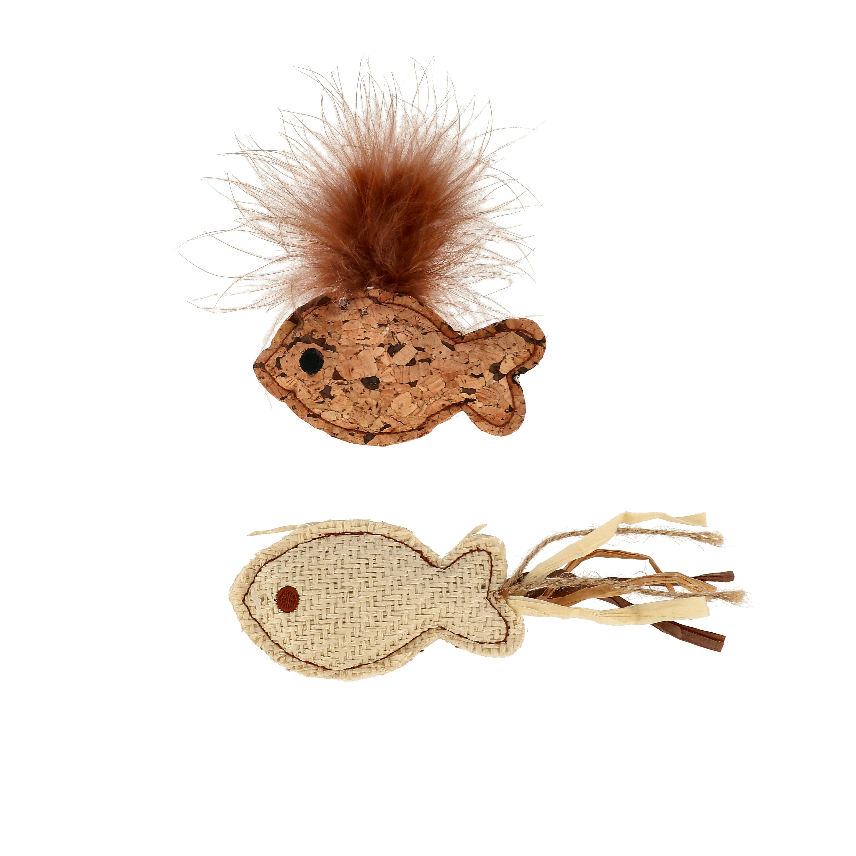 Dogman Kattleksak Natural Fisk 2p Brun 5cm