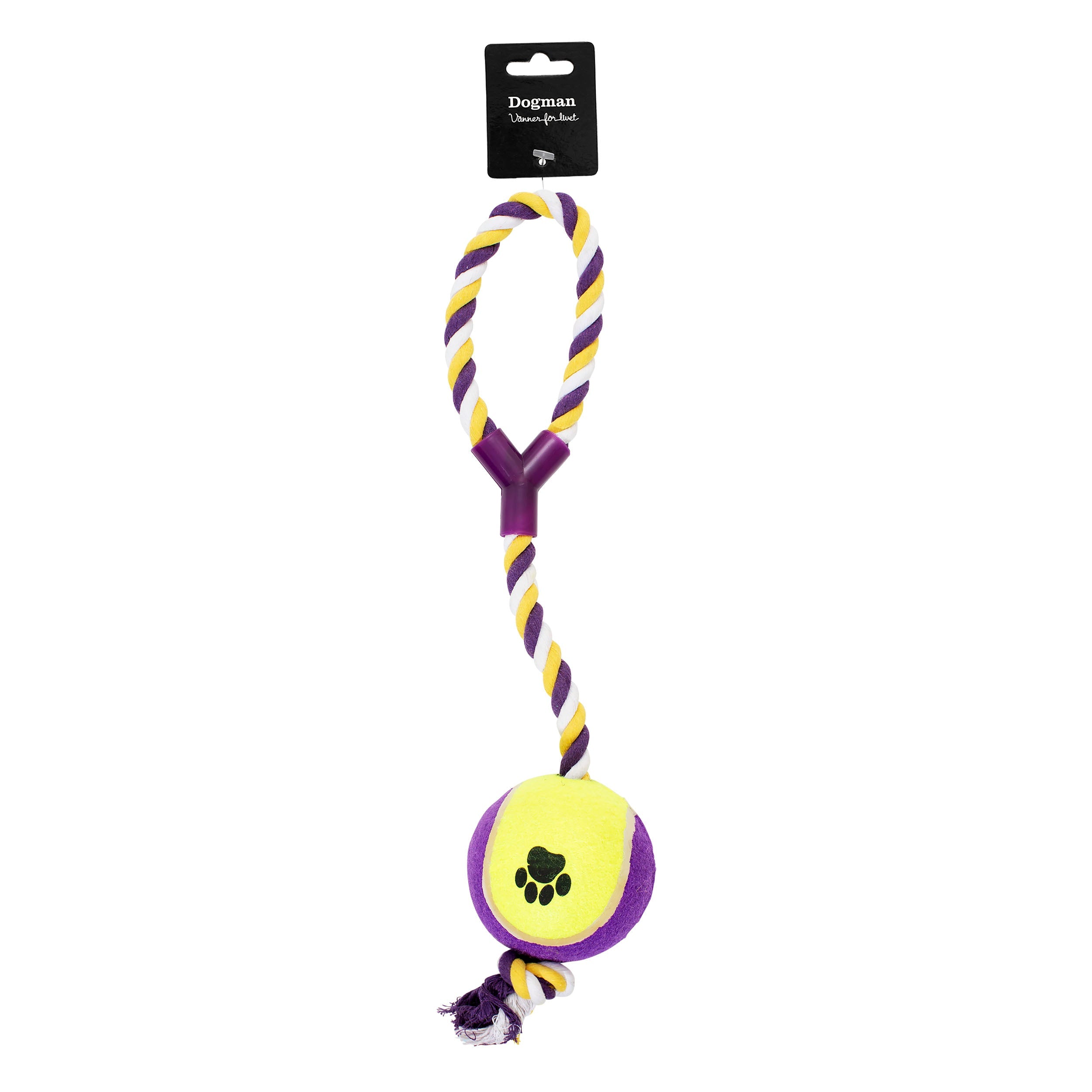Dogman Leksak Rep Med Boll Lila 53cm