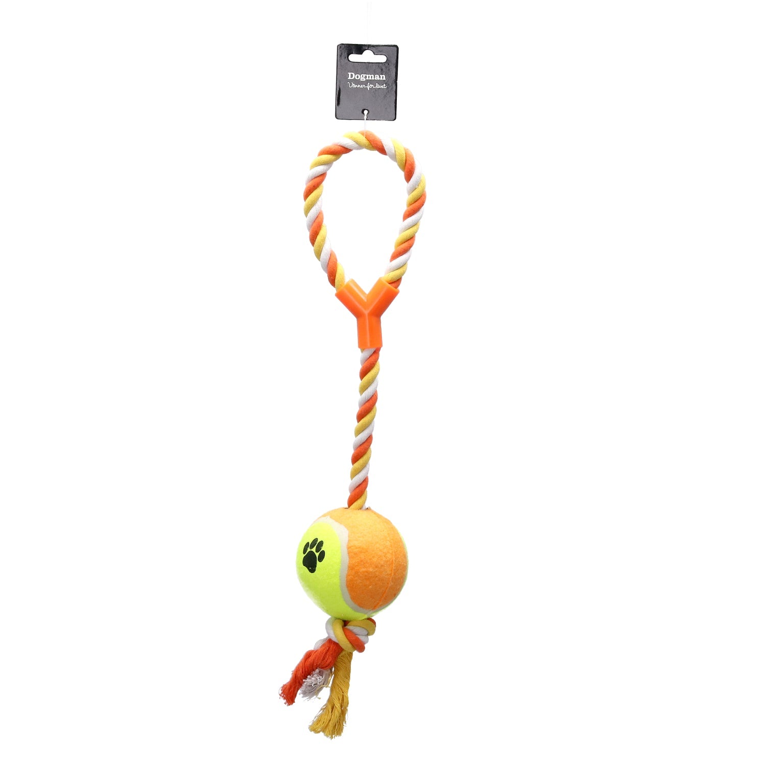 Dogman Leksak Rep Med Boll Orange 53cm
