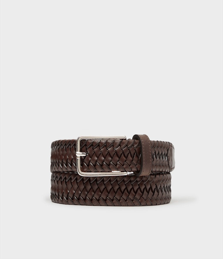 Saddler Joar Flätat Läderbälte - Brun - Travels And Bags