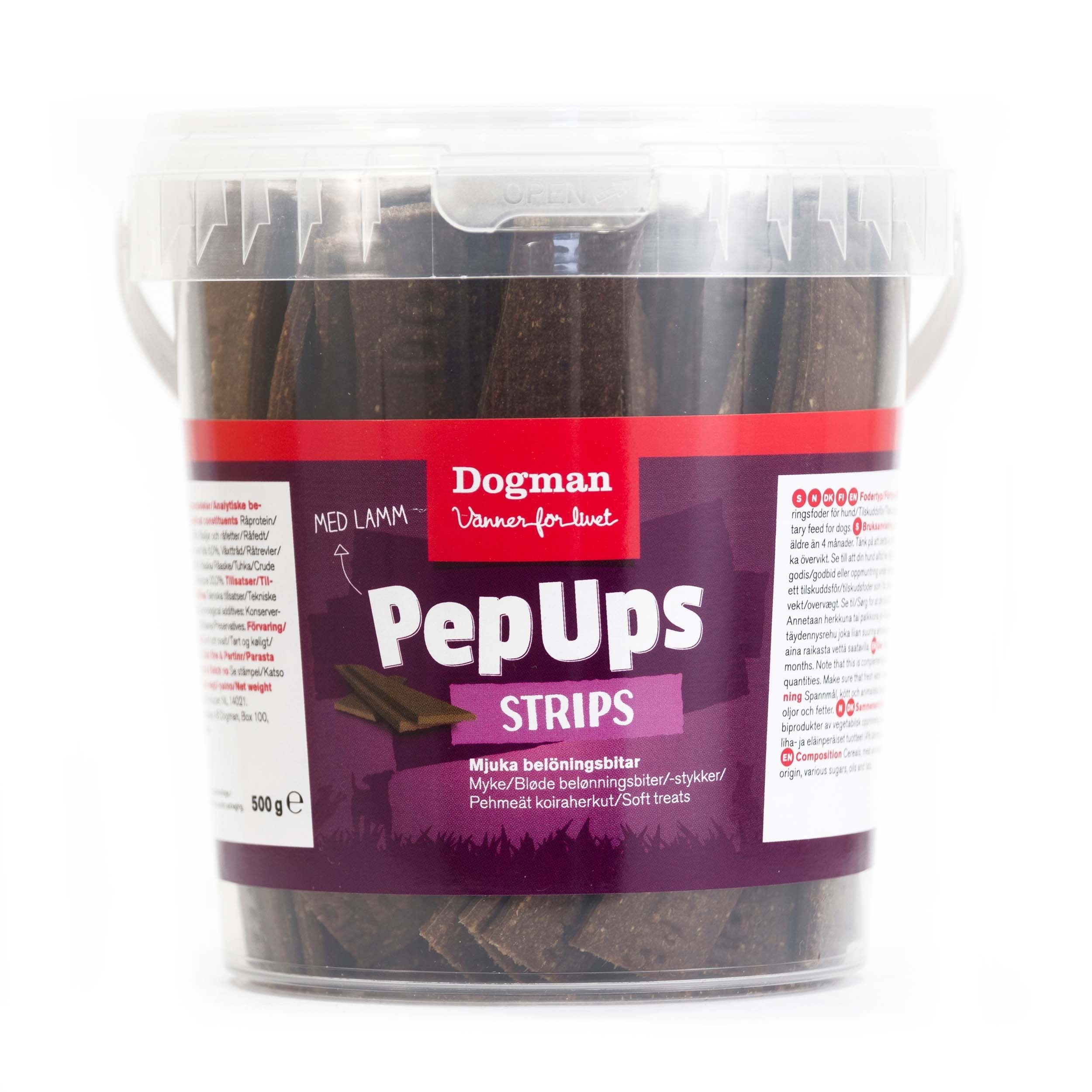 Dogman Pepups Strips Lamm Hundgodis 500g