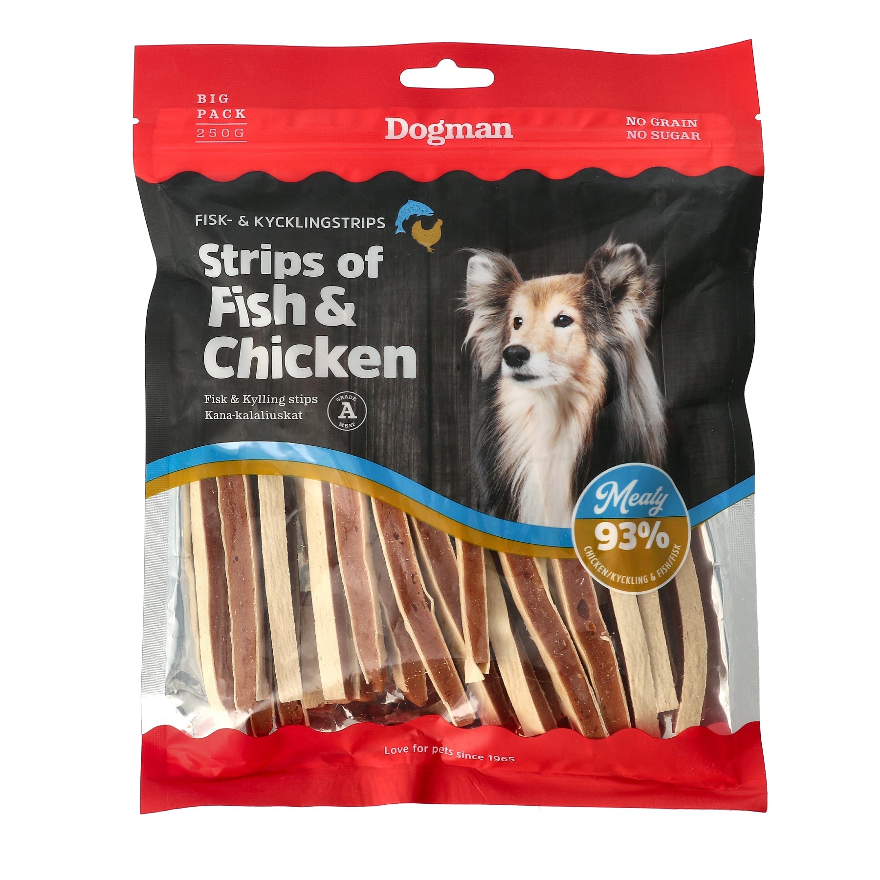 Dogman Strips Of Fish & Chicken Hundgodis 250g