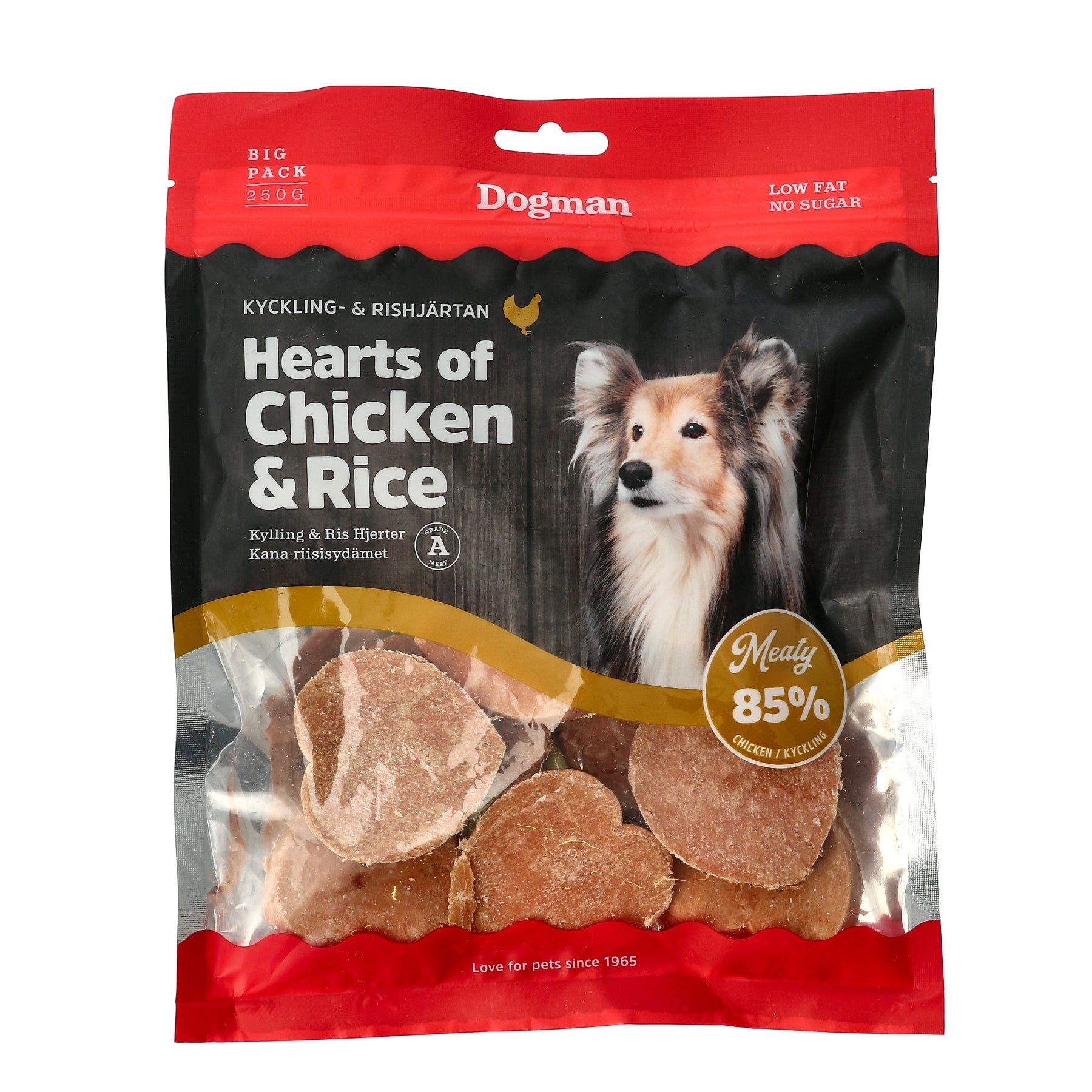 Dogman Hearts Of Chicken & Rice Hundgodis 250g