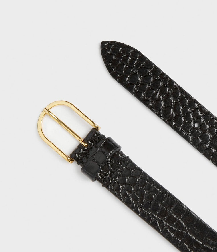 Saddler Safira Läderbälte - Svart Croco - Travels And Bags