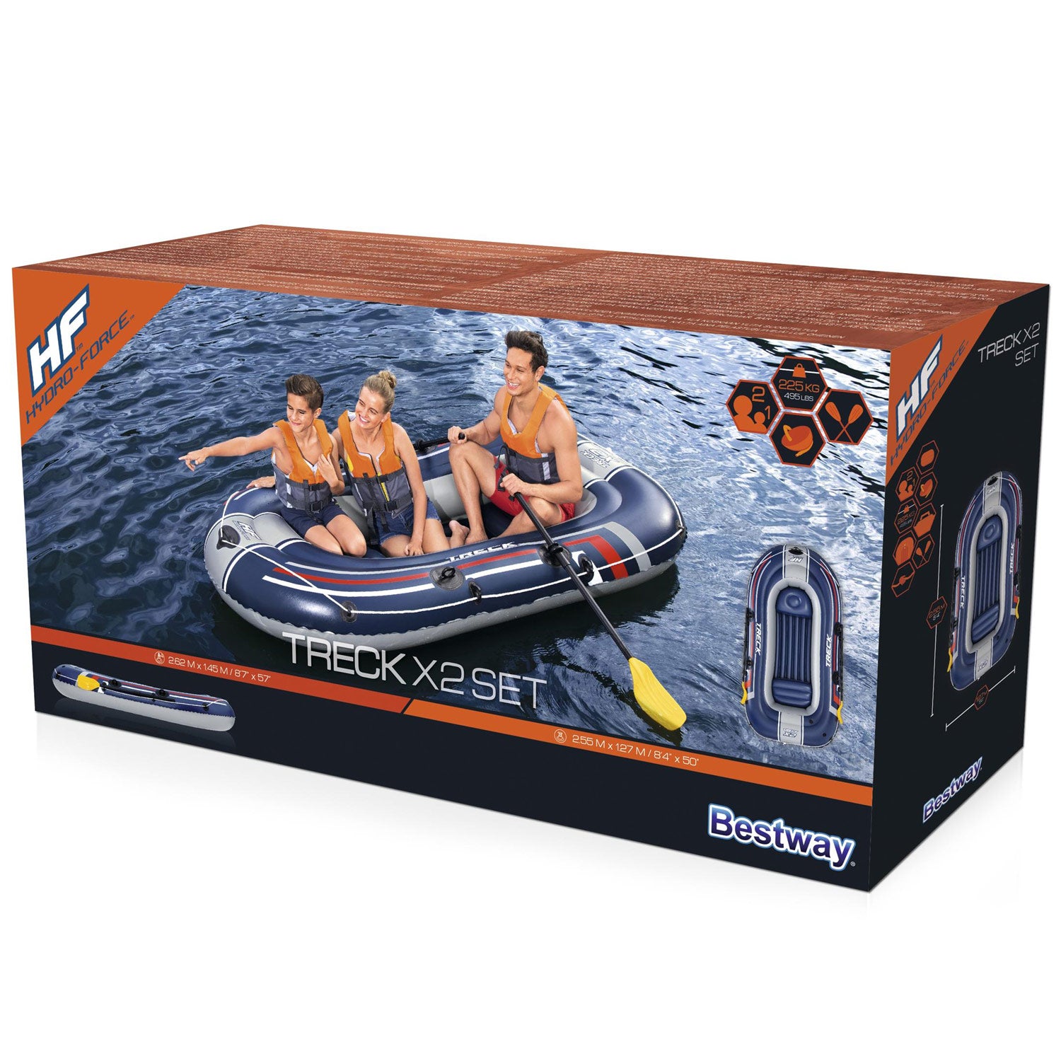Bestway Hydro Force Treck X2 Set Gummibåt 2.55x1.27m - Travels And Bags