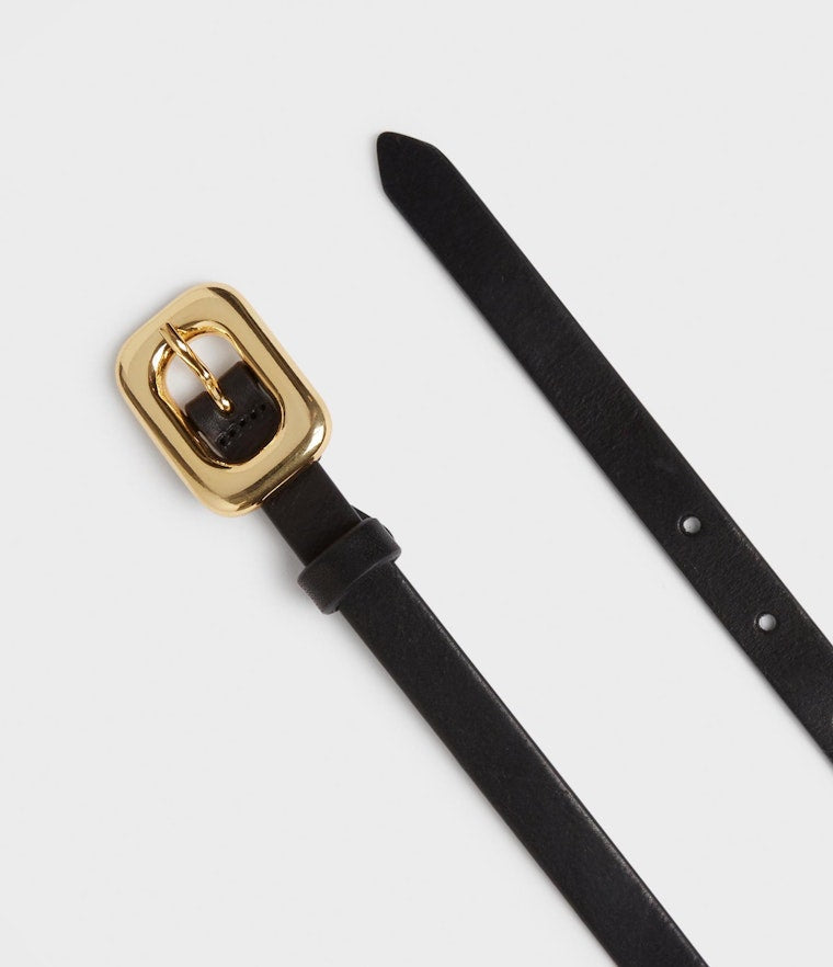 Saddler Ronja Läderbälte - Svart/guld - Travels And Bags