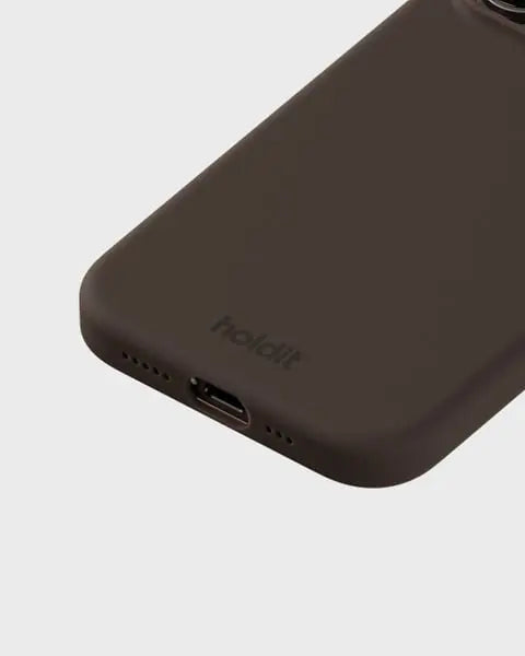 Holdit Telefonskal Silicone iPhone 15 Pro - Mörkbrun - Travels And Bags