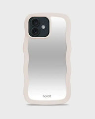 Holdit Telefonskal Wavy iPhone 12/12 Pro - Beige/Spegel