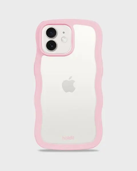 Holdit Telefonskal Wavy iPhone 12/12 Pro - Rosa/Transparent - Travels And Bags