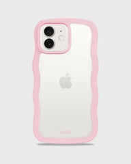 Holdit Telefonskal Wavy iPhone 12/12 Pro - Rosa/Transparent