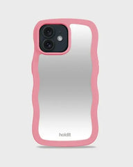 Holdit Telefonskal Wavy iPhone 12/12 Pro - Rosa/Spegel