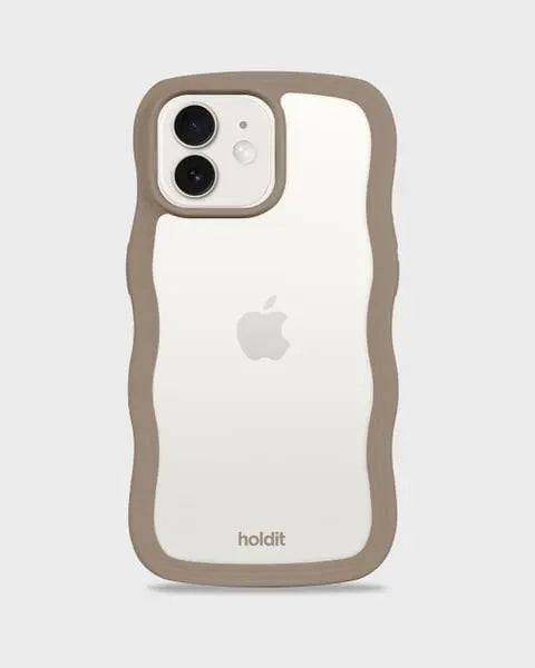 Holdit Telefonskal Wavy iPhone 12/12 Pro - Ljusbrun/Transparent - Travels And Bags