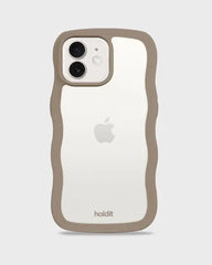 Holdit Telefonskal Wavy iPhone 12/12 Pro - Ljusbrun/Transparent