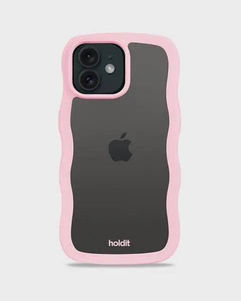 Holdit Telefonskal Wavy iPhone 12/12 Pro - Rosa/Transparent - Travels And Bags