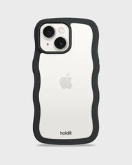 Holdit Telefonskal Wavy iPhone 15/14/13 - Svart/Transaprent