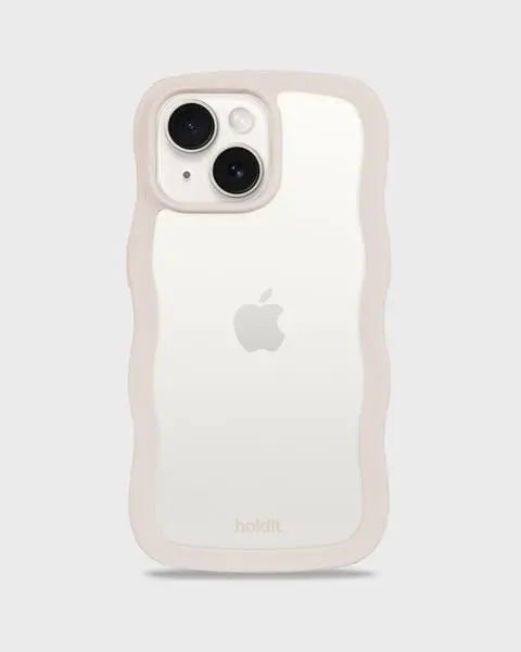 Holdit Telefonskal Wavy iPhone 15/14/13 - Beige/Transparent - Travels And Bags
