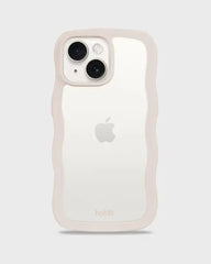 Holdit Telefonskal Wavy iPhone 15/14/13 - Beige/Transparent