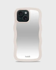 Holdit Telefonskal Wavy iPhone 15/14/13 - Beige/Spegel
