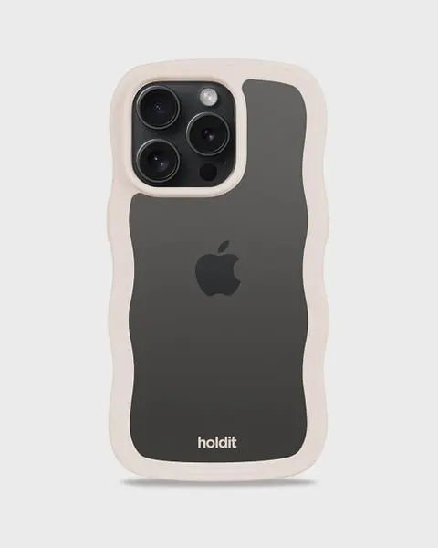 Holdit Telefonskal Wavy iPhone 14 Pro - Beige/Transparent - Travels And Bags