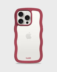 Holdit Telefonskal Wavy iPhone 15 Pro - Röd/Transparent
