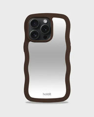 Holdit Telefonskal Wavy iPhone 15 Pro - Mörkbrun/Spegel