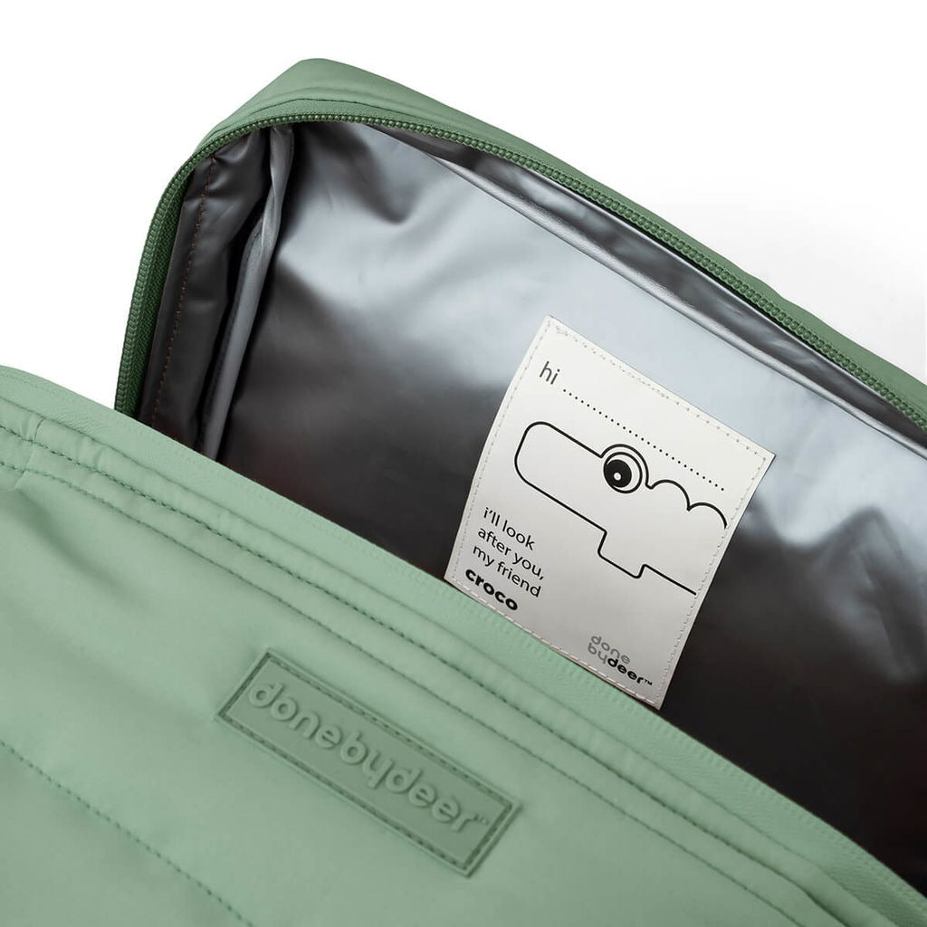 Done By Deer Vadderad Kylväska Croco - Grön Done By Deer