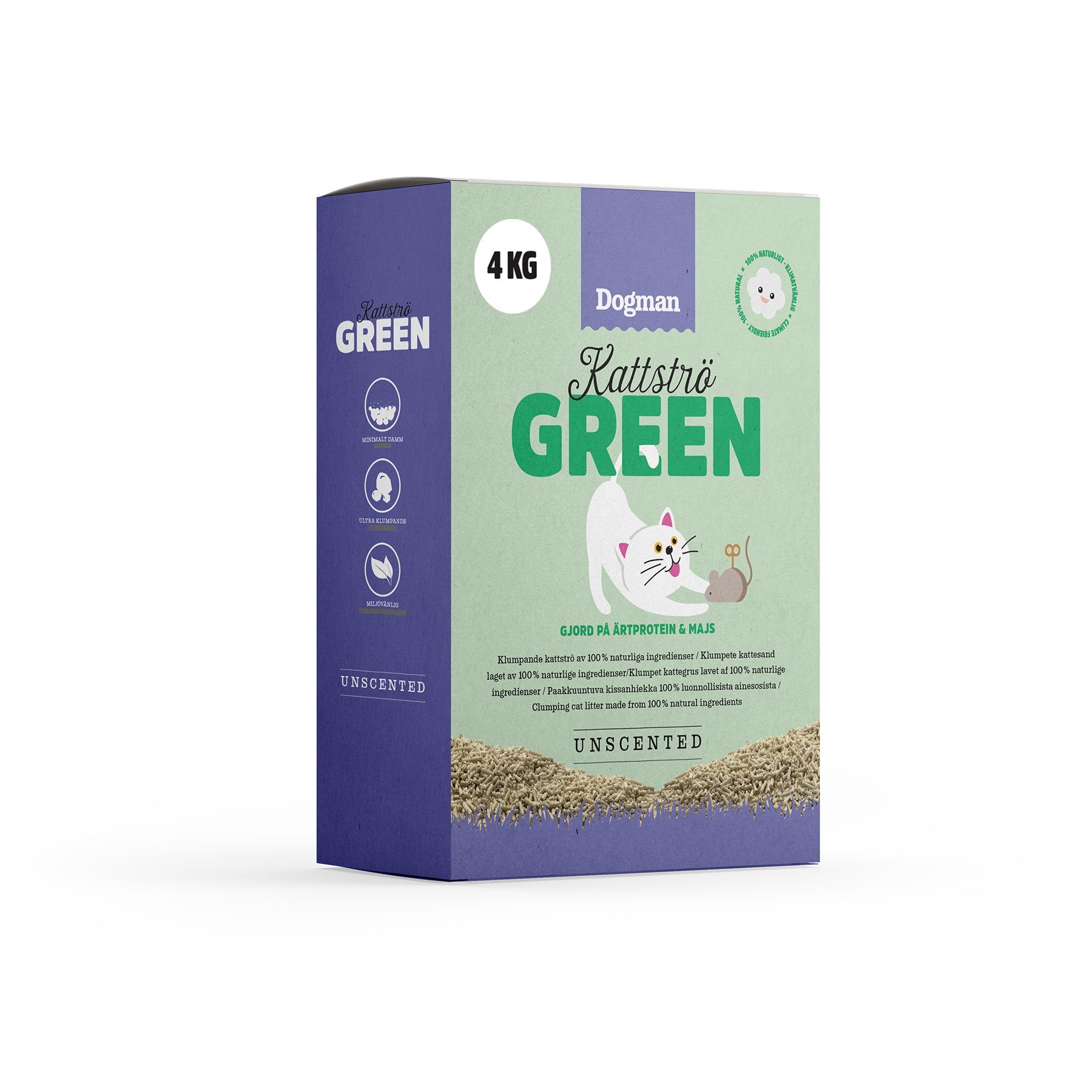 Dogman Kattströ Green Unscented 4kg