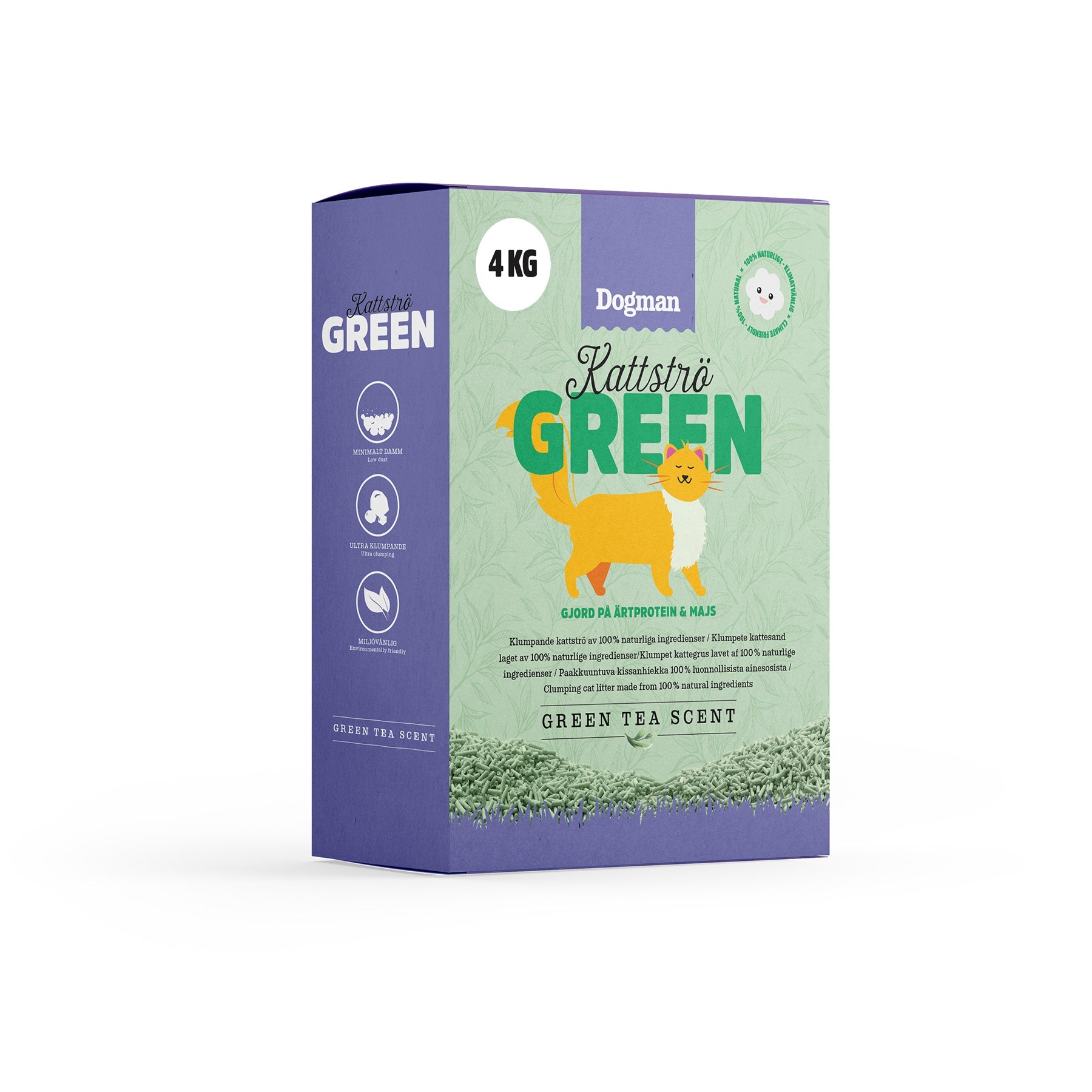 Dogman Kattströ Green Tea Scented 4kg