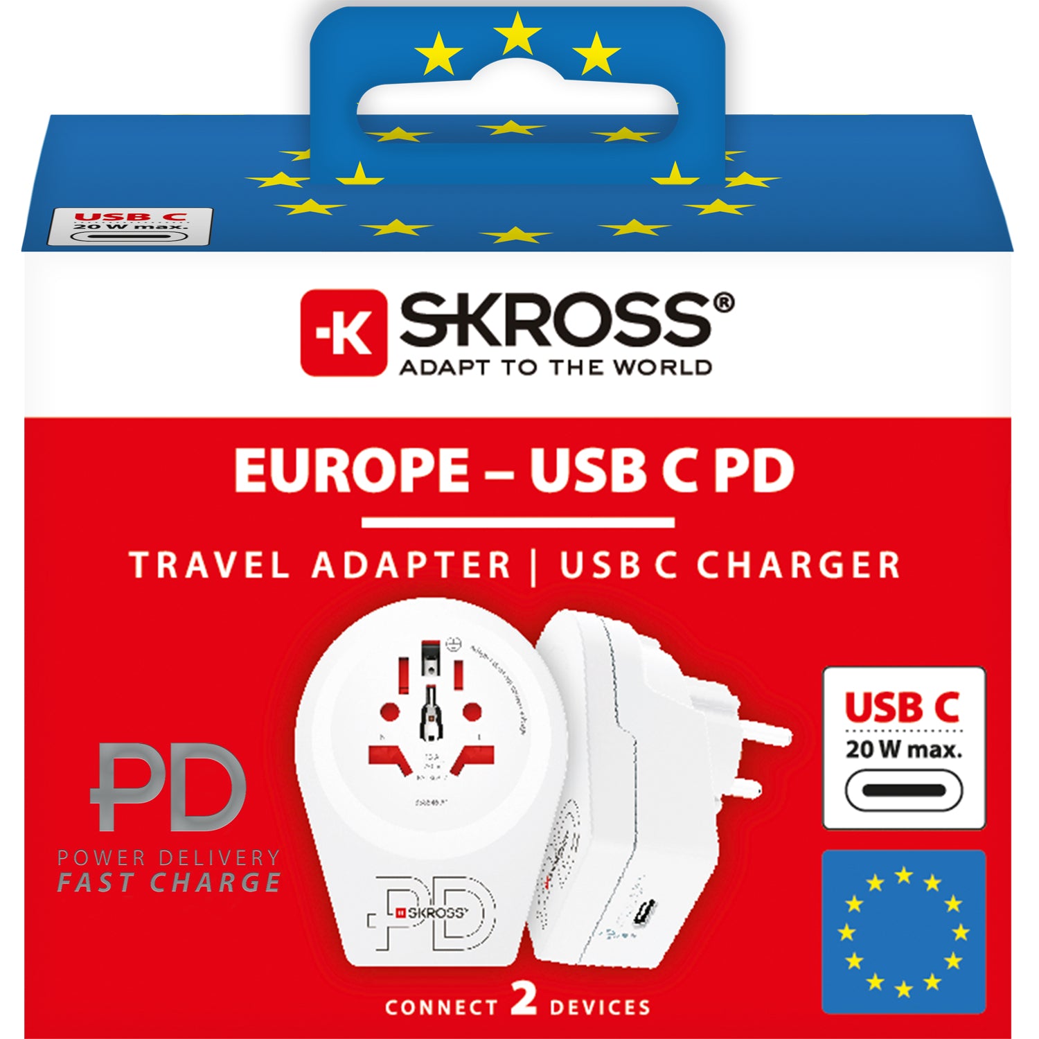 SKROSS - C20PD Reseadapter Europa USB-C PD 20W - Travels And Bags