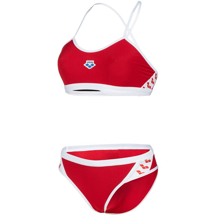 Arena W Icons Bikini Cross Rygg Fast Röd-Vit