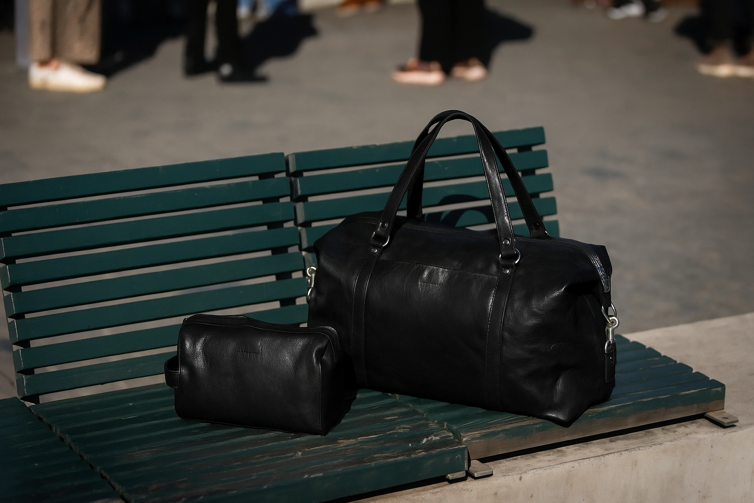The Monte Weekendbag Large i Skinn - Svart